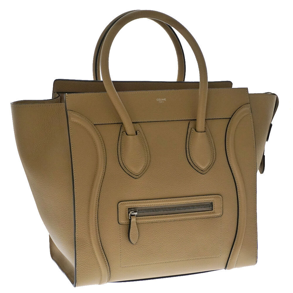 CELINE Luggage Handbag Leather Dune Beige Bag